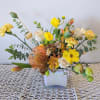 A bright and cheerful assortment with yellows and oranges in a iridiscent