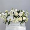 White is the true balance of all colors. This arrangement has Hydrangea