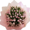 50 Pink Tulips hand tide bouquet in a beautiful wrapping. 