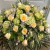 Butter colored Roses,  Veggie Roses,   Hydrangea,  Lisianthus, 