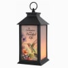 Memorial lantern featuring stained glass effect with hummingbird and the tender sentiment