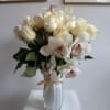 luxury combo roses and cymbidium white 

*****Limited pieces available. ***