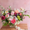 Large arrangement in shades of pink and ivory. 