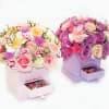 Stunning Rose arrangement arrange on a square box. This arrangement is the