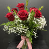 Simple yet beautiful! 
6 red roses 