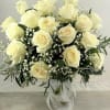 Elegantly designed, these 18 stems of the finest white roses will set