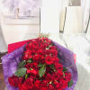 Beautiful wrapped red roses.