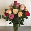 Gorgeous assorted Roses to give to someone special. 24 multi-colored Roses supported