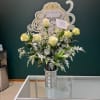 White equal sincere, serene, clean. This simple arrangement is an eye catcher