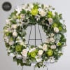 Send your condolences and pure hearts with this beautiful white and green