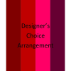 Designer's Choice arrangement with red, hot pink and deep purple tones.
