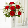The Red Graceful Cross Vase offers a gentle expression of sympathy with