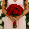 Take joy in these beautifully crafted premium 12 red roses bridesmaid bouquets