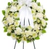All white wreath. 