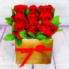This exquisite box contains 9 stems of Premium Red Roses in a