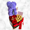 Gift this complete set with bear, chocolates &amp; roses