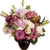 Rose lilies, spray roses, Alstroemerias 