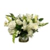 A premium floral arrangement in elegant white tones, designed to look just