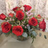 Dozen roses with premium greenery