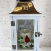 This beautiful cardinal lantern 
Comes with a led candle inside. The message