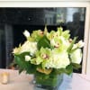 Hydrangea, Cymbidium orchids, tulips, magnolia leaves