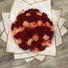 A bundle of beautiful blooms 25 Red Roses with 25 peach color