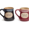 Details:  Dishwasher safe/FDA approved/Microwave safe.

Porcelain handpainted navy and burgundy Dad mugs.
Front