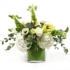 THIS IS DEFINITELY NOT YOUR TYPICAL WHITE AND GREEN ARRANGEMENT. A BEAUTIFUL