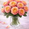 A beautiful rose combination of orange and pink.. 