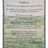 Decorative wall hanging with Psalm 23 text in green script