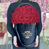 PRESERVED ROSES 
50 Beautiful red eternal roses in our velvet signature black