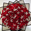 Bold and unforgettable, this luxury red rose bouquet features premium fresh red