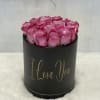 14 deep purple roses in this Modern  Luxe Box measures 10x7