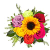 sunflowers and mix color roses bouquet 