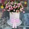 70 tulips in a velvet box with a bow. We sold out