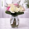 This elegant Blush &amp; Ivory Rose Vase Arrangement features premium white, ivory