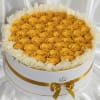 Our Eternal Golden Yellow Grand Signature Round &ndash; 50 Preserved Roses Luxury