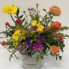 Bright vibrant spring florals . A variety of colors and textures to
