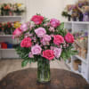 Dozen roses arrangement on sale now. 
Ready in the cooler for fast