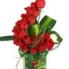 ELGANT AND SIMPLE RED ROSE ARRANGEMENT.