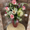 Classy Lady &ndash; Elegant Pink &amp; White Floral Arrangement in Jardin Vase

Graceful