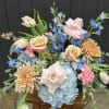 A beautiful collection of pastels hues of blue and pink arranged in