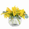Celebrate International Women&rsquo;s Day with a golden yellow mimosa flower vase arrangement.