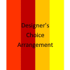 Designer's Choice arrangement in orange, red, and yellow tones.