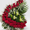 Beautiful spiral look with red roses.