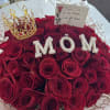 Bouquet of Red Roses with the letters M O M is included