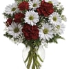 Share your heart's true feelings with this delightful red and white bouquet.