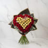 A beautiful and romantic bouquet featuring a heart shaped design made with