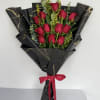 1 Dozen long stem red roses wrapped 