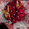 Elegant Wrap 2 dozen red roses with a butterflies 
